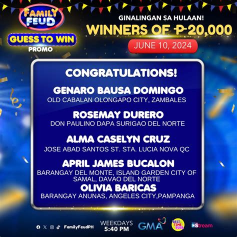 family feud philippines winners|Congratulations, winners!  .